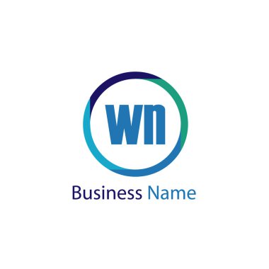 İlk harf Wn Logo tasarım şablonu