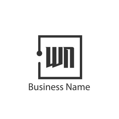 İlk harf Wn Logo tasarım şablonu