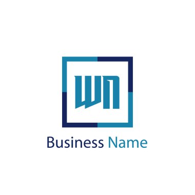 İlk harf Wn Logo tasarım şablonu