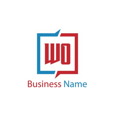 İlk harf Wo Logo tasarım şablonu