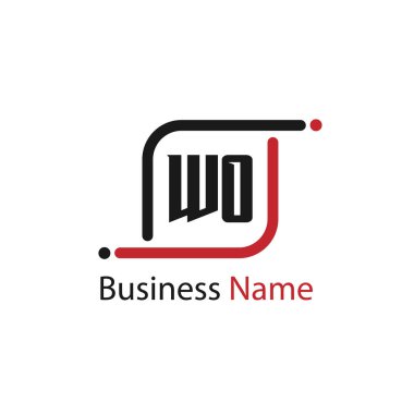 İlk harf Wo Logo tasarım şablonu