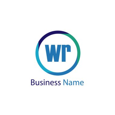 İlk harf Wr Logo tasarım şablonu