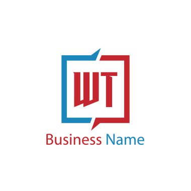 Initial Letter WT Logo Template Design clipart