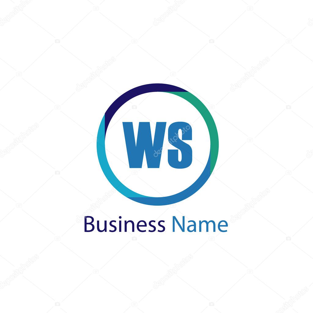 Initial Letter WS Logo Template Design