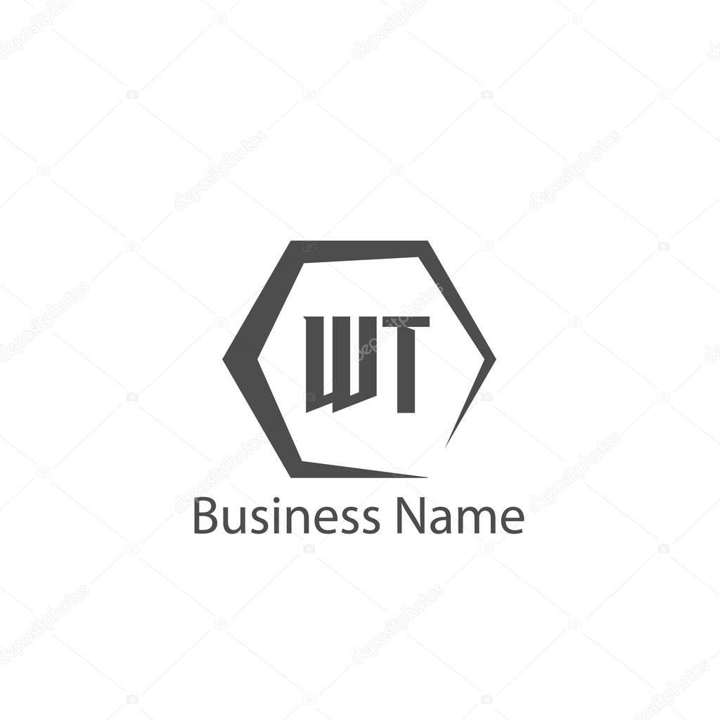 Initial Letter WT Logo Template Design
