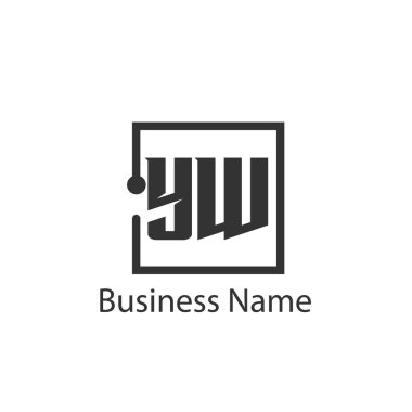 İlk harf Yw Logo tasarım şablonu