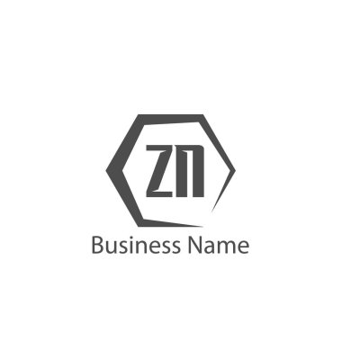 İlk harf Zn Logo tasarım şablonu