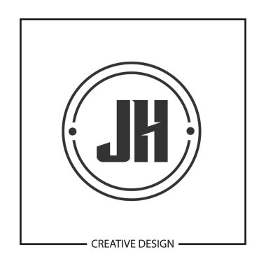 İlk harf Jh Logo tasarım şablonu