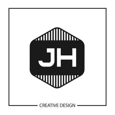İlk harf Jh Logo tasarım şablonu