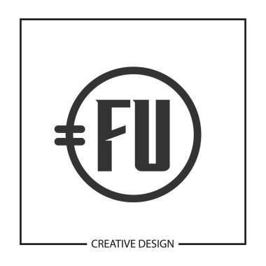 İlk harf Fu Logo tasarım şablonu