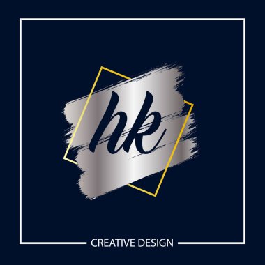 İlk harf Hk Logo tasarım şablonu