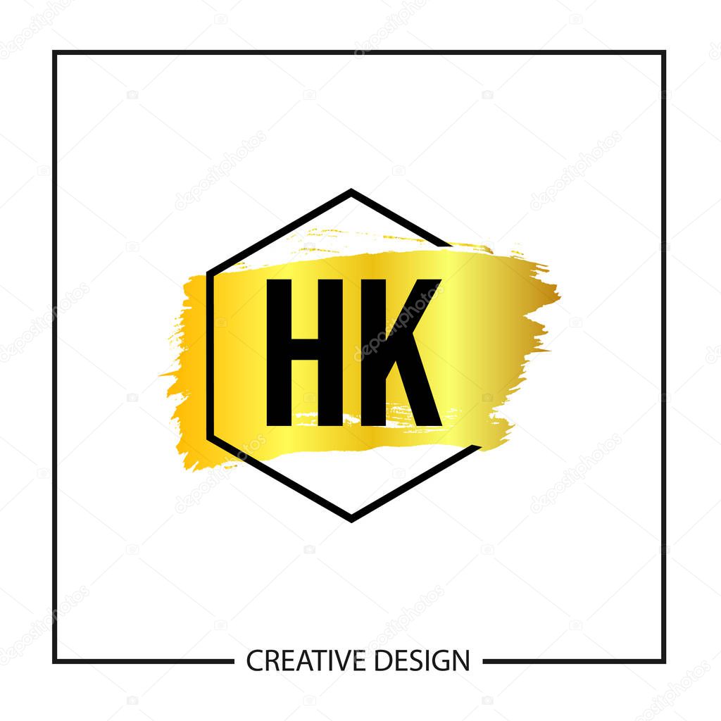 Initial Letter HK Logo Template Design