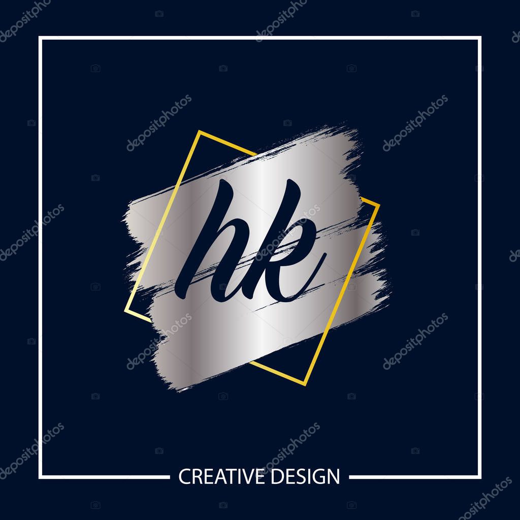 Initial Letter HK Logo Template Design