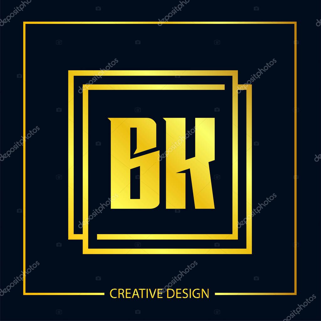 Initial Letter BK Logo Template Design