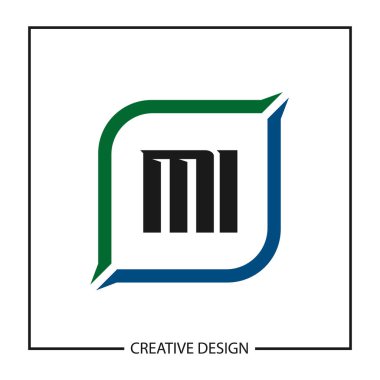 İlk harf Mi Logo tasarım şablonu