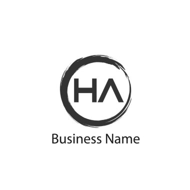 İlk Harf HA Logo Şablonu Tasarımı