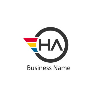 İlk Harf HA Logo Şablonu Tasarımı