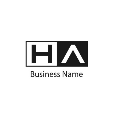 İlk Harf HA Logo Şablonu Tasarımı