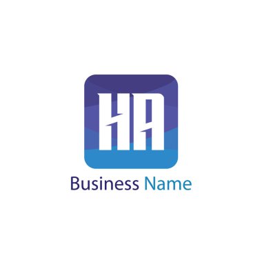 İlk Harf HA Logo Şablonu Tasarımı