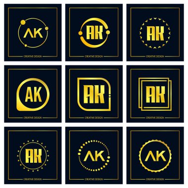 İlk mektup Ak Logo Tasarım ayarla