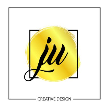 İlk harf Ju Logo tasarım şablonu
