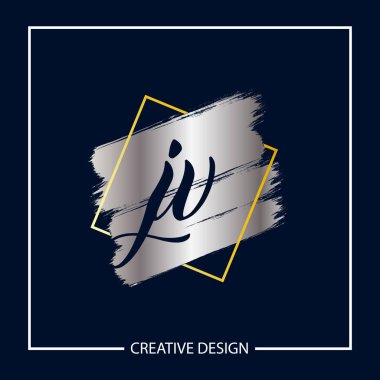 İlk harf Jv Logo tasarım şablonu