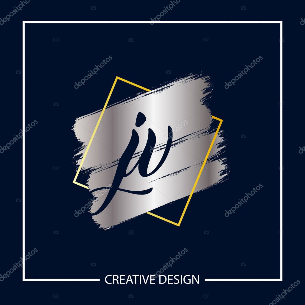 Initial Letter JV Logo Template Design