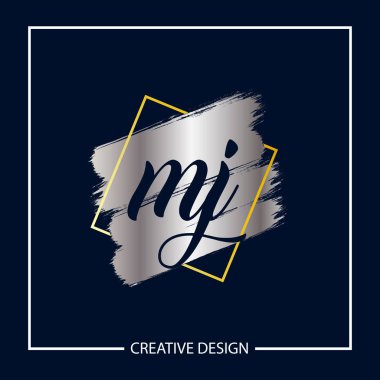 İlk Mj harf Logo tasarım şablonu