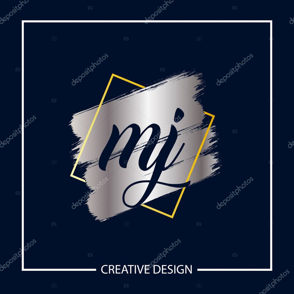 Initial MJ Letter Logo Template Design