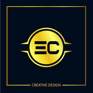İlk Ec harf Logo tasarım şablonu