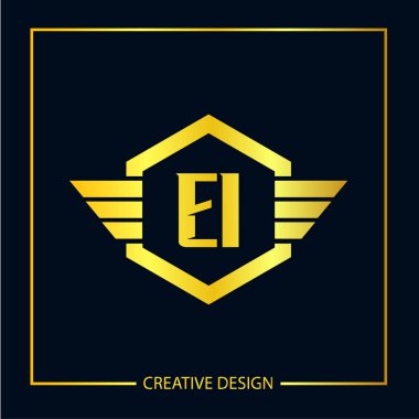 İlk Ei harf Logo tasarım şablonu