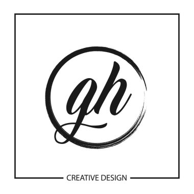 İlk Gh harf Logo tasarım şablonu