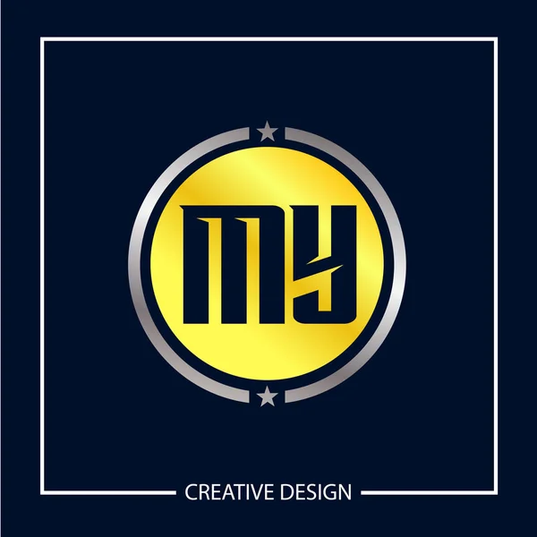 Initiale Mein Brief Logo Vorlage Design — Stockvektor