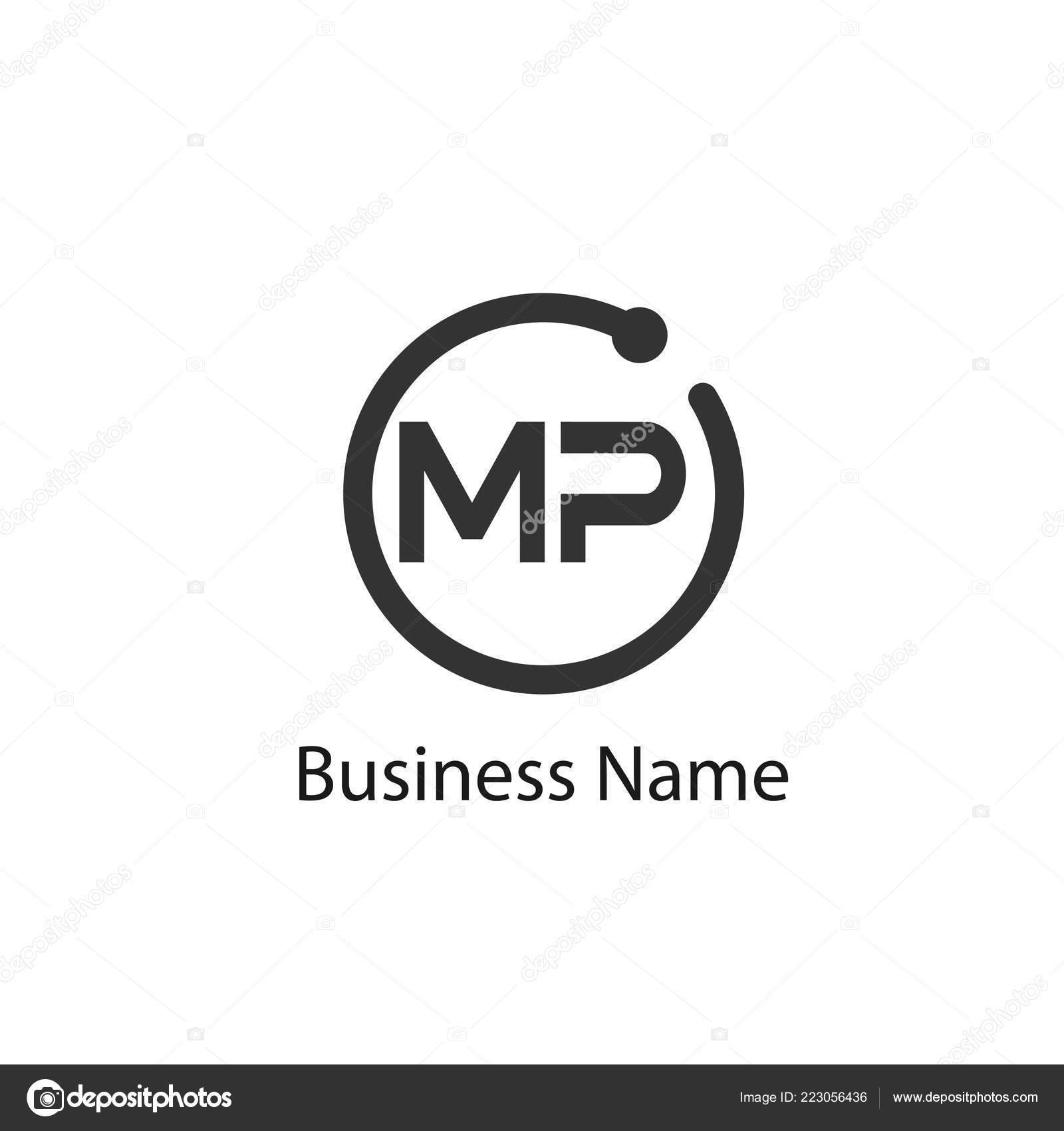 Initial letter mp logo or pm logo vector design template Stock