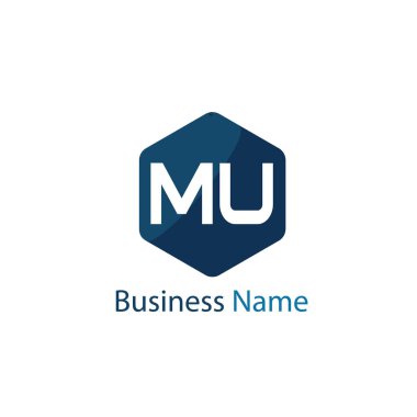 İlk mektup Mu Logo tasarım şablonu