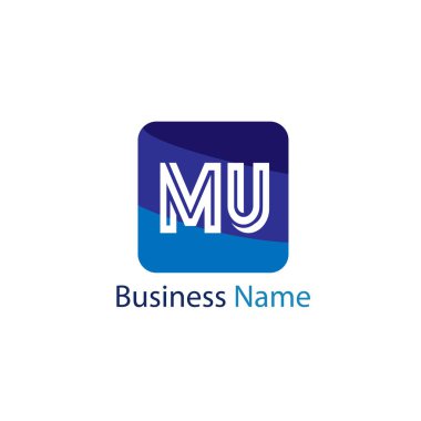 İlk mektup Mu Logo tasarım şablonu