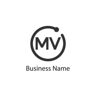 İlk harf Mv Logo tasarım şablonu