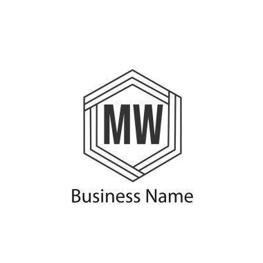 İlk harf Mw Logo tasarım şablonu