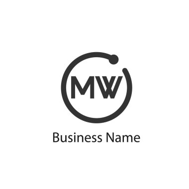 İlk harf Mw Logo tasarım şablonu