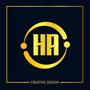 İlk Harf Ha Logo şablonu tasarım Vector Illustrator