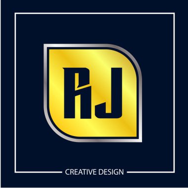 İlk harf Rj Logo şablonu tasarlamak vektör