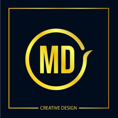 İlk mektup Md Logo şablonu tasarlamak vektör
