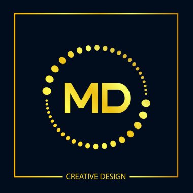 İlk mektup Md Logo şablonu tasarlamak vektör