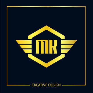 İlk harf Mk Logo şablonu tasarlamak vektör