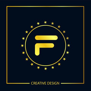 İlk harf F Logo şablonu vektör tasarımı