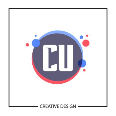 İlk harf Cu Logo tasarım şablonu
