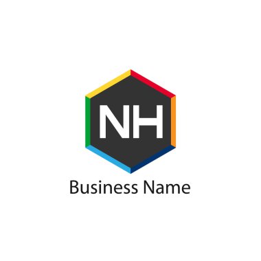 İlk mektup Nh Logo tasarım şablonu