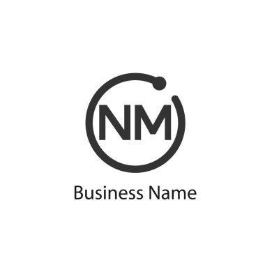 İlk harf Nm Logo tasarım şablonu