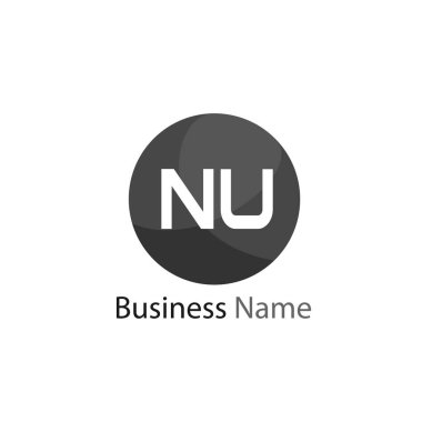 İlk harf Nu Logo tasarım şablonu
