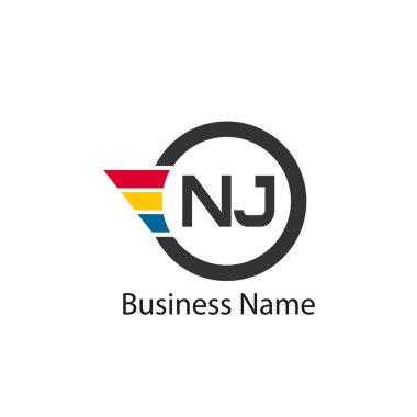 İlk Harf Nj Logo tasarım şablonu